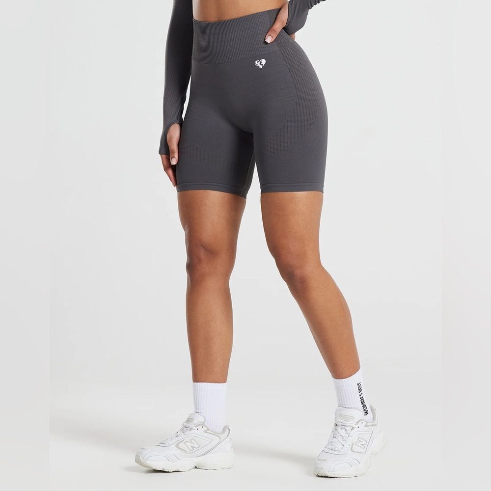 Womens Best Graphite Grey Power Seamless Cycling Bike Shorts